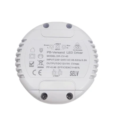 Immagine di PB Versand Driver Trasformatore LED 12 V, DC, 1 40 Watt, rotondo, senza carico minimo