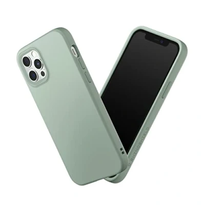 Immagine di RhinoShield Case Compatible with iPhone 12/12 Pro SolidSuit Shock Absorbent Slim Design Protective Cover Premium Matte Finish 3.5M/11ft Drop Protection Changeable Camera Rings Sage Green