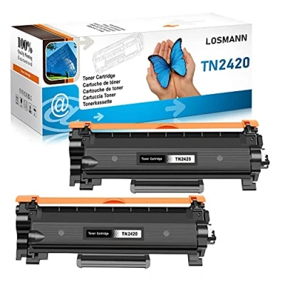 Immagine di LOSMANN Cartucce di Toner compatibili per Brother TN2420 TN2410 DCP L2510 L2510D L2530 L2530DW L2537 L2537DW L2550 L2550DN HL L2310 L2310D L2350 L2350DW L2357 L2357DW L2370 (2 Nero)