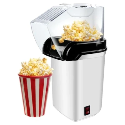Immagine di Macchina Popcorn, Per Popcorn Maker, 1200 W Pop Corn Retro La Casa, Senza Grassi, Operazione Con Un Solo Tasto, Feste Di Natale (Bianco)