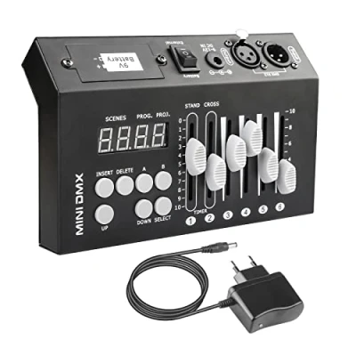Immagine di 9V Batteria Dmx Controller Mini Centralina 54 Canali, Luci 512 Mixer Dmx512 Console per Luci, Stage Light Board dj da Palco con