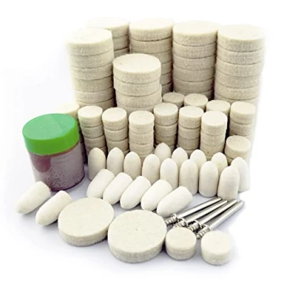 Immagine di Merryland Ruota di Lucidatura Feltro per Dremel 145pcs, Disco Punta Lucidante in 140pcs Pasta 1pcs e Mandrino 4pcs, Mini Utensil Rotante Accessori Elettrici DIY, RMTA145C1