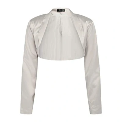 Immagine di Bolerose Formale Raso a Maniche Lunghe Bolero (Argento, L)