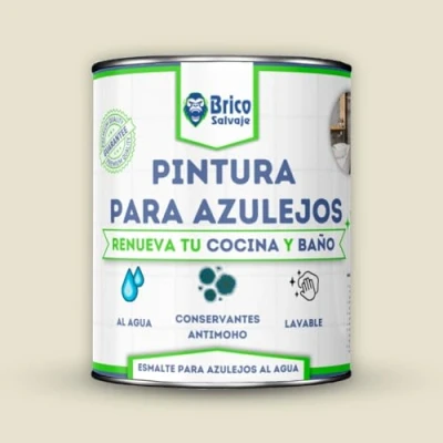 Immagine di BRICOSALVAJE Vernice per piastrelle cucina e bagno all&#039;acqua satinata, senza primer, lavabile, alta durezza (madreperla, 750 ML)