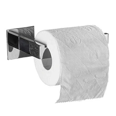 Immagine di Flybath Porta Carta Igienica Senza Coperchio Bagno SUS 304 Acciaio Inossidabile Specchio Lucidato Argento Portarotolo Montaggio da Parete Foratura Autoadesivo