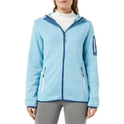 Immagine di CMP Giacca in Knit Tech da Donna con Cappuccio Fisso, Cielo Dusty Blue, 44