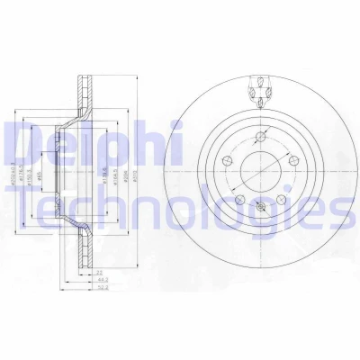 Immagine di DELPHI BG4090 Disco freno 310 22 5 ventilato Oleato non trattato senza cuscinetto ruota, anello sensore ABS AUDI: A3 Hatchback, TT Coupe