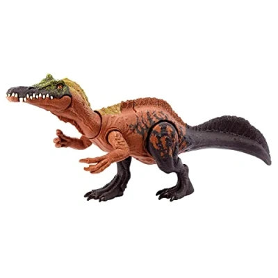 Immagine di Mattel Jurassic World Dinosauro Irritator ruggito Selvaggio, action figure snodata con azione di attacco e roboante, giocattolo per bambini, 4+ anni, HLP22