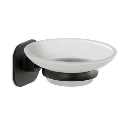 Immagine di GEDY Teide Porta Sapone in Acciaio Inox e Cromall, Finitura Nera, Dimensioni 5,2 x 11 cm Peso 0,294 kg