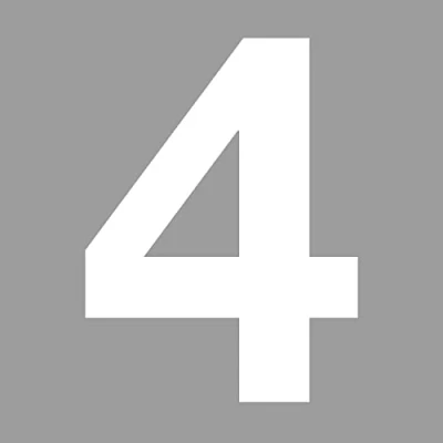 Immagine di Adesivo con numero 4 di colore bianco, altezza 10 cm, casa autoadesivo, da incollare, per esterni, cassetta delle lettere, porta I resistente alle intemperie, kfz_674_4