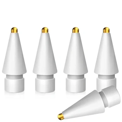 Immagine di MMOBIEL Punte per Matita in Metallo da 1,0mm Compatibili con Apple Pencil di 1a e 2a Generazione 5 Pezzi Ricambio iPencil Bianco