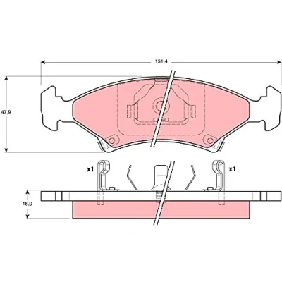 Immagine di TRW GDB3096 Kit pastiglie freno con segnalatore acustico usura