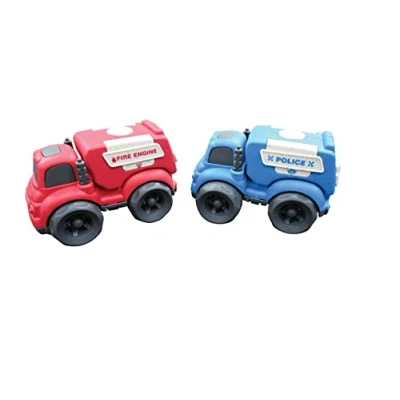 Immagine di Lexibook Set di Automobili Giocattolo parzialmente Fabbricato con Fibre frumento Polizia e Vigili del Fuoco per Bambini, Multicolore