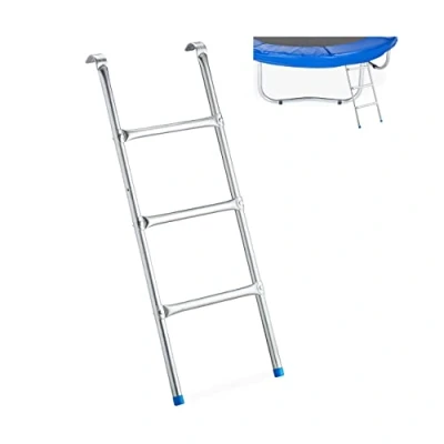 Immagine di Relaxdays Scaletta per Trampolino, da Agganciare, con 3 Pioli, HxL 97X38 cm Colore Argento