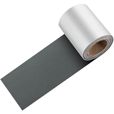 Immagine di GELAISI 7.6 * 152 cm Kit di Toppe in Pelle PVC,effectto Bovina,Riparazione per Divano,Crepe,scottature,Accessori sedili Auto（Grigio）