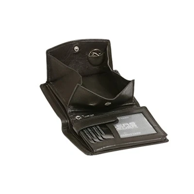 Immagine di LEAS Portafoglio Boxed Style per Uomo e Donna Formato vertictale, Vera Pelle, Nero Standard Collection&#039;&#039;