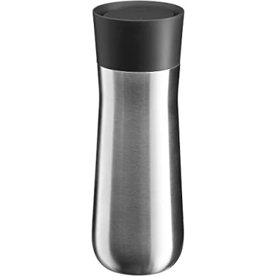 Immagine di WMF Impulse tazza termica da 350 ml, con chiusura automatica, apertura a 360, caffè to go mantiene le bevande calde per 8 ore e fredde 12 ore, colore: Argento
