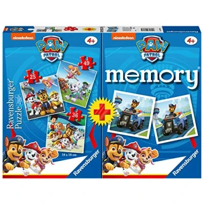 Immagine di Ravensburger 20823 4 Multipack Memory e Puzzle Paw Patrol, Gioco per Bambini, Età Raccomandata 4+