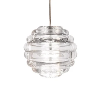 Immagine di Tom Dixon lampada LED a sospensione Press Sphere, Ø 14 cm, trasparente