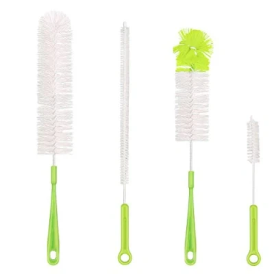Immagine di Qisan 5Pcs Set di Spazzole per la pulizia delle bottiglie multiuso Spazzola lunga Detergente d&#039;acqua Verde