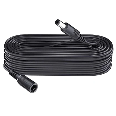 Immagine di Cavo di prolunga DC Power da 10 m, spina 5,5 mm x 2,1 mm, supporta 5 V, 6 9 12 24 per telecamere sicurezza, DVR, router, stampante, striscia LED, nero