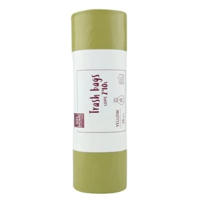 Immagine di IDEA HOME LDPE Sacchi per la Spazzatura 10 Pezzi Resistenti Fodere Bidoni il Riciclaggio, Cucina 240L, Giallo