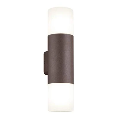 Immagine di Trio Leuchten 222260224 Lampada da parete per esterni Hoosic, in alluminio color ruggine, acrilico bianco, non inclusa 1 x E27.