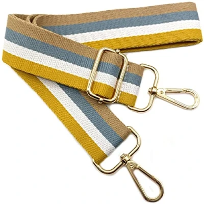 Immagine di Tracolla per Borse Donna Colorato Cinghia Della Borsa Larga Giallo, Regolabile con Gold Moschettone, Durevole Crossbody Borsa, Borsetta, Chitarra DIY Spalla Accessori Ragazze, 006