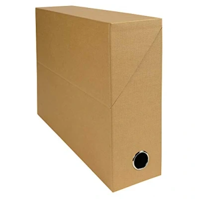 Immagine di Exacompta 89528E Scatola per progetti dorso 90mm carta rivestita in tessuto Marrone