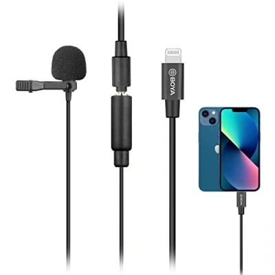 Immagine di BOYA Lavalier microfono Lightning per iOS iPhone 11 Vlog, 6 m, con risvolto by M2, universale adattatore 11, 10 X 8, 7 Mac, YouTube Video Facebook Live