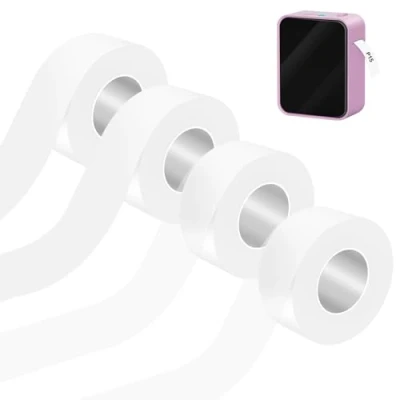 Immagine di POFIBO Nastro Termico dell&#039;etichetta, 4 Rotoli 15mm*4m Etichette Termiche Della Stampante Autoadesive Impermeabili Rotolo dell&#039;etichetta