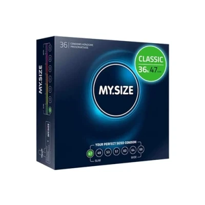 Immagine di MY.SIZE Preservativo 47 mm, vestibilità aderente, 36 pezzi, perfetta e dimensioni adatte a tutti