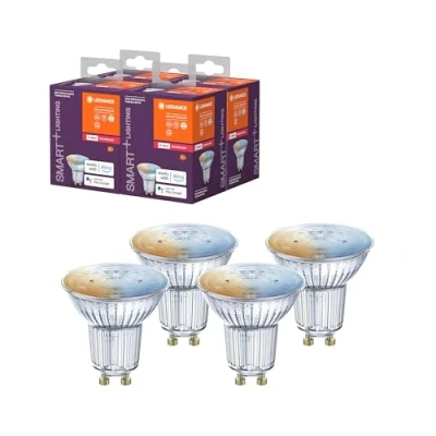 Immagine di LEDVANCE SMART+ SPOT GU10 TW, LED retrofit Reflektorlampe mit smart home Technologie Zigbee, Farbtemperatur einstellbar, PAR16, 4er Pack