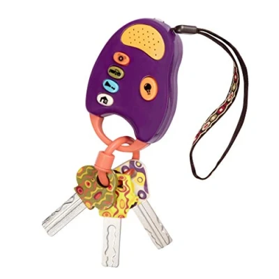 Immagine di B. toys FunKeys giocattolo Mazzo di Chiavi per bambini macchina e portachiavi viola con luci suoni 10 mesi in su