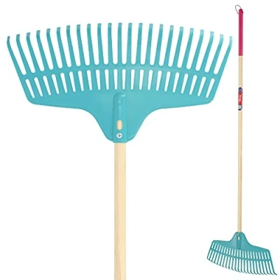 Immagine di Kadax Rechen, Leapbry Made in plastica donne, rastrella con un gambo lungo fatto di legno, ventilatore a foglie giardino, comodo giardino duro, foglia, utensili da (45 cm)