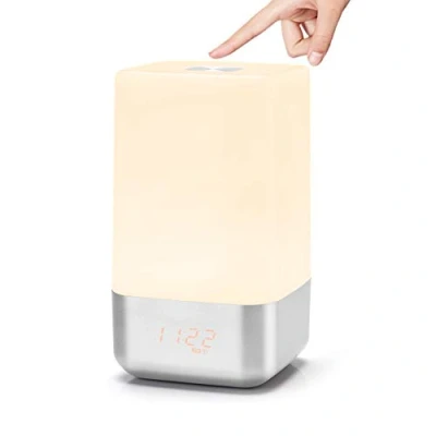 Immagine di Ausla Luce Sveglia, Sveglia Dell&#039;alba, Simulazione del Tramonto, Notturna con 5 Suoni della Natura, Controllo Touch, Regolazione Continua, Funzione Snooze, Lampada D&#039;atmosfera RGB a 256 Colori