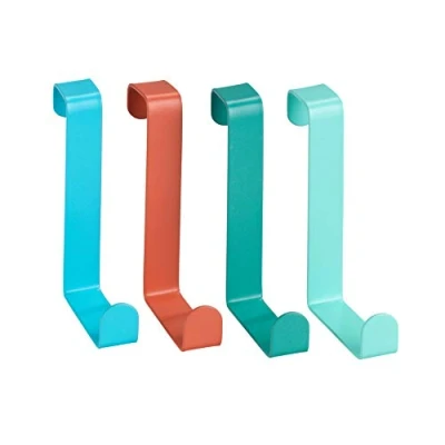 Immagine di Wenko Appendiabiti sopraporta assortiti Attaccapanni 4 ganci, Acciaio, 7.6 x 1.2 6 cm, multicolore