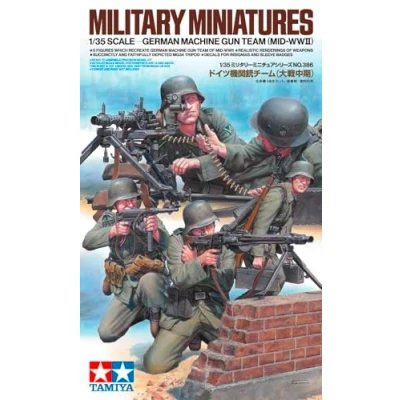 Immagine di TAMIYA 35386 1:35 Fig.Set di truppe Dt. MG (5) con WW2 fedele riproduzione originale, modellismo, kit costruzione in plastica, fai da te, hobby, incollaggio, assemblaggio, non