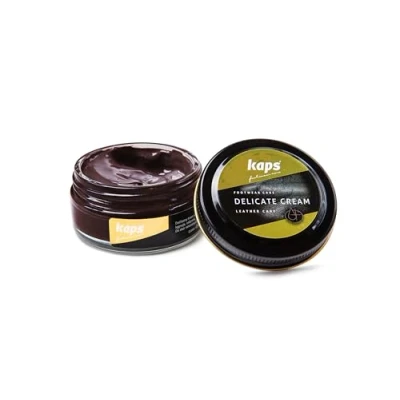 Immagine di Kaps Crema per la Cura delle Scarpe, Intensiva e Nutrimento Pelle, Delicate, 70 Colori (180 Cioccolato)