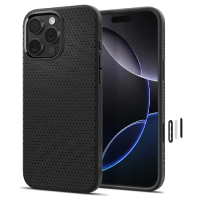 Immagine di Spigen Cover per iPhone 16 Pro, Liquid Air T MagFit [Copertura abilitata il Controllo fotocamera] Compatibile con MagSafe Nero Opaco