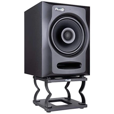 Immagine di Fluid Audio DS8 Monitorständer Lautsprecherständer für Studio Monitore (Höhenverstellbar, Erhöhung, Stativ, Halterung, vibrationsdämpfend, Schwarz, 1 Paar, 8 Zoll, ideal Profis), Schwarz