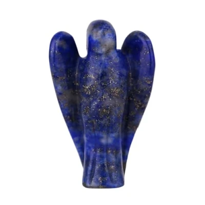 Immagine di Morella Portafortuna a forma di angelo gemma pietre preziose lapislazuli 3,5 cm in un sacchetto velluto