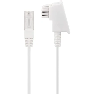 Immagine di goobay 60666 cavo router, telefonico, di collegamento per DSL/ADSL/VDSL, spina TAE F su RJ45 (8P2C), bianco, 2 metri