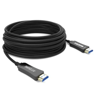 Immagine di ATZEBE Cavo HDMI Fibra Ottica 100m, 2.0 Supporta Ultra HD 4K@60Hz HDR 4: 4 8bit, 18Gbps, 3D, ARC, HEC, CEC, HDCP 2.2