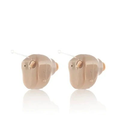 Immagine di InnovaGoods® Amplificatore acustico intrauricolare Hearzy con 3 modalità audio, livelli di volume, microfono, cavo per collegare a dispositivi esterni, custodia il trasporto, ideale la music