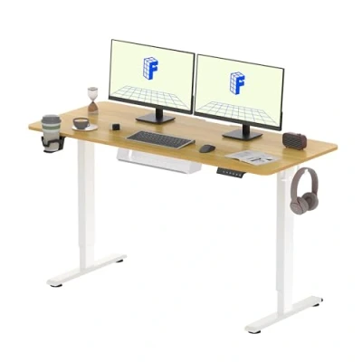 Immagine di FLEXISPOT Scrivania Elettrica Regolabile in Altezza con Piano 140x60 cm, Standing Desk Gancio Portabicchieri e Controllo di Memoria