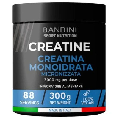 Immagine di Bandini® Creatina Monoidrata in Polvere Pura al 100% Integratore per Allenamento, Sport, Palestra e Pre Workout Include Dosatore Vegan A base di Creatine Monoidrato