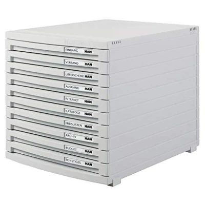 Immagine di HAN CONTUR 1510 11 Cassettiera Grigio luminescente DIN A4, B4, C4 Numero cassetti: 10