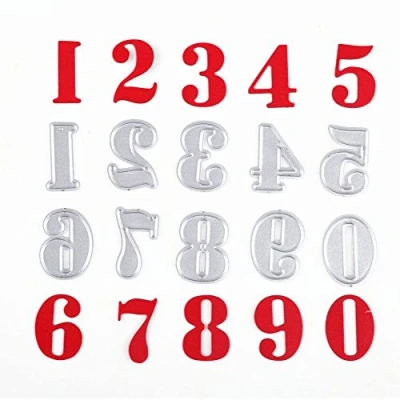 Immagine di U horizon 4 fustelle a forma di numero, in metallo, per fai da te, goffratura, scrapbooking e creazioni artistiche su carta cartoncino