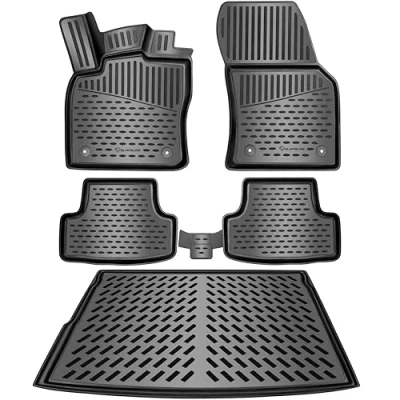 Immagine di ELMASLINE Set di tappetini in gomma 3D e vasca per bagagliaio Audi A6 (C8) station wagon (Avant) 2018 2024